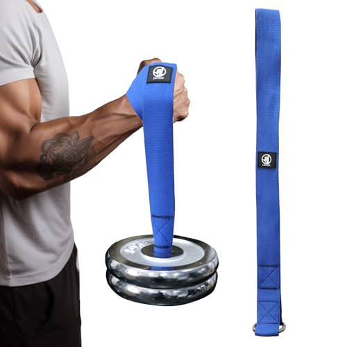 Blue Arm Wrestling Strap Belt for Wrist, Forearm & Biceps Training - Heavy-Duty Fitness Support