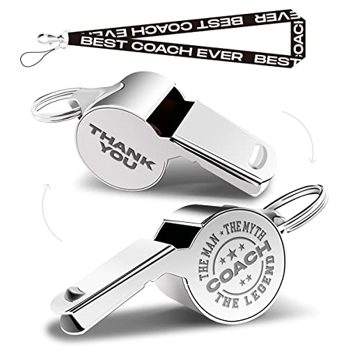 Stainless Steel Coach Whistle with Lanyard - Legend Coach Gift Set