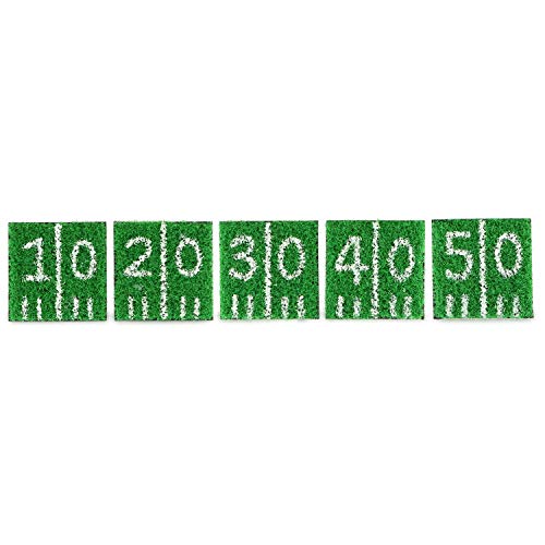 True Zoo Home Turf Astro Turf Football Field Drink Coasters Set of 5, Game Day Table Decor