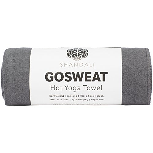 Non-Slip Hot Yoga Towel - Super-Absorbent Microfiber Gray 26.5" x 16"
