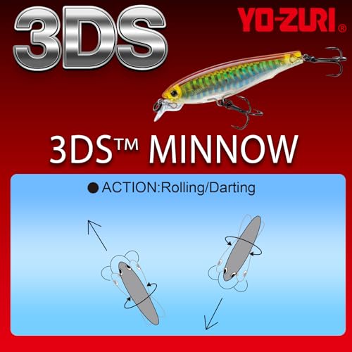 Duel Yo-Zuri 3DS Minnow 4" Suspending Lure, Holographic Gold/Black