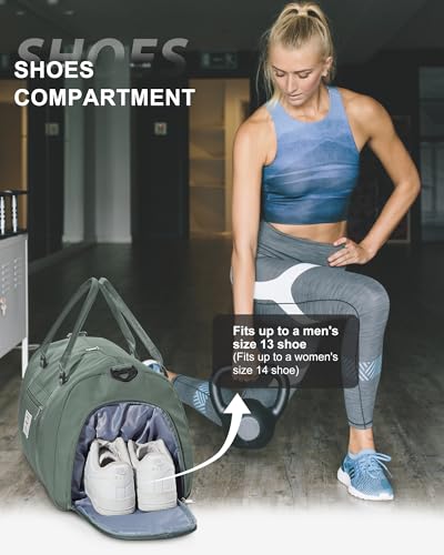 Waterproof Gym Bag with Shoe Compartment & Wet Pocket