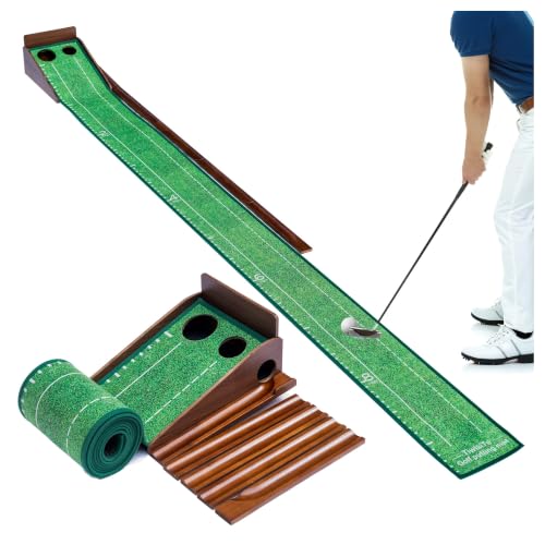 Indoor Golf Putting Mat with Automatic Ball Return - 9.8 FT