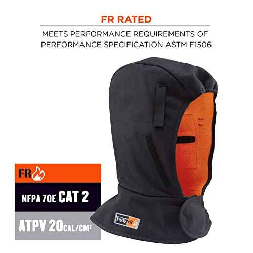 Ergodyne Winter Hard Hat Liner, FR Rated, Thermal Fleece Lining, Shoulder Length, N-Ferno 6882, Factory