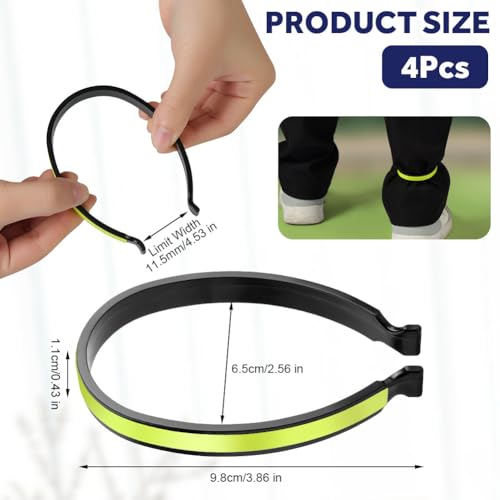 Reflective Cycling Pants Clips - 4 Pieces, Green