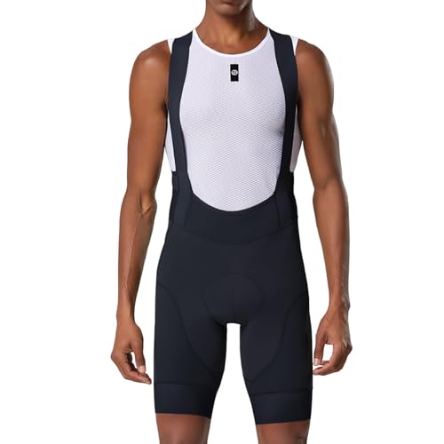 Men's Large Black Cycling Bib Shorts Breathable Padded Bike Tights - YKYWBIKE