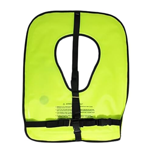 Neon Yellow Adult Snorkel Vest XL for Over 200lbs - Inflatable Water Safety Gear