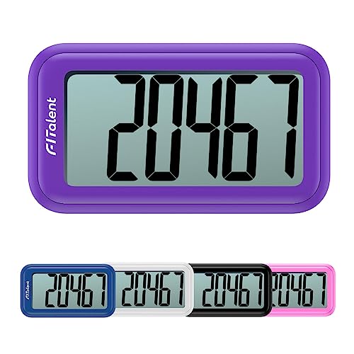 3D Pedometer Step Counter for Walking - Purple Clip Tracker