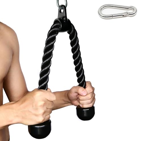Heavy-Duty Tricep Rope Attachment - 27 & 36 Inches, Nylon with Rubber Ends