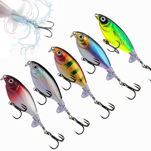 Topwater Fishing Lure with Rotating Tail for Bass, Pike & Catfish