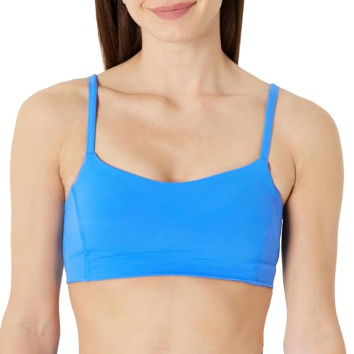 Amazon Essentials Women's Active FormFlex Sports Bra XS Ocean Blue - Light Support, Removable Cups