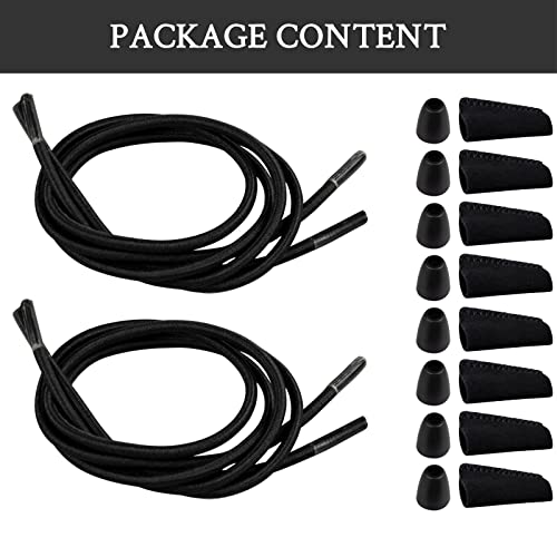 Replacement Shoelaces for Hey Dude Shoes - Elastic Black 17-Inch