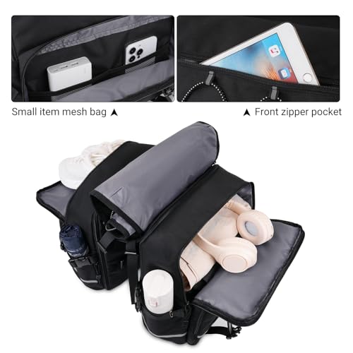 Waterproof Bicycle Panniers with Rain Cover 34L Cycling Bike Bag