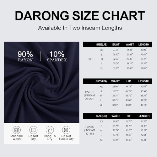 Darong Women's 2 Piece Summer Sleeveless Lounge Outfits Dark Blue, Inseam 30-31", Medium