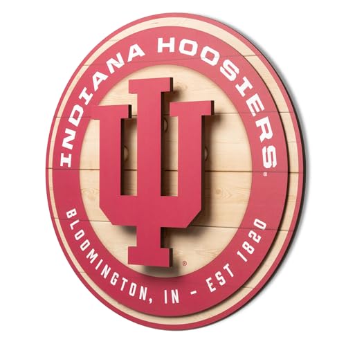 3D Circle Backer Wall Art - Indiana Hoosiers - Ready to Hang