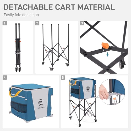 Tennis Ball Cart with Wheels - 150 Capacity Sports Organizer