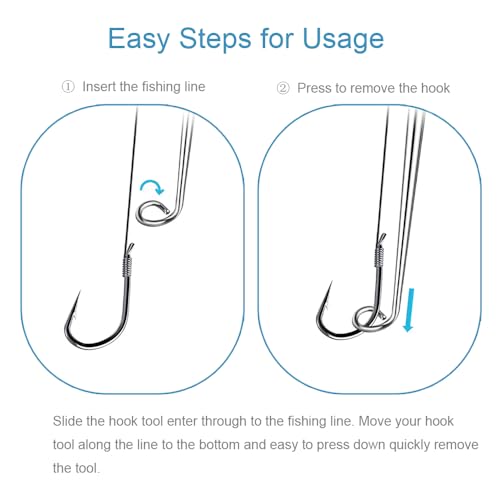 4-Pack Fish Hook Remover Tool with Storage Tubes - Quick Dehooker Set