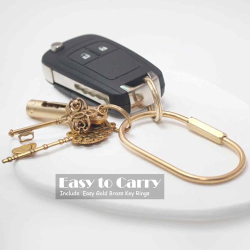 Gold Carabiner Keychain Clip with Lock - 1.2"x2.4" - 2Pcs