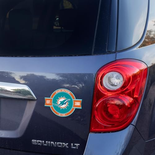 Miami Dolphins NFL Badge Magnet - Durable Car & Fridge Accessory
