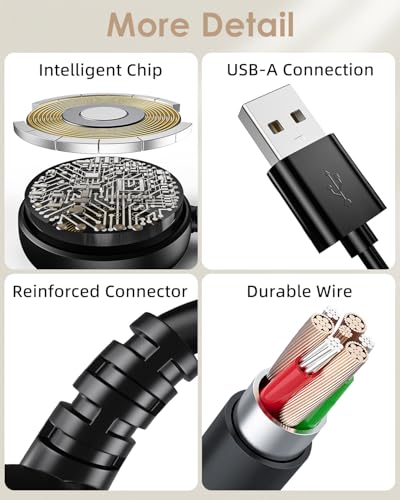 1FT USB A Charging Cable for Samsung Galaxy Watch 8/8 Classic