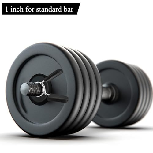 Barbell Spring Clip Collars - 1 Inch Weight Bar Clamps for Strength Training