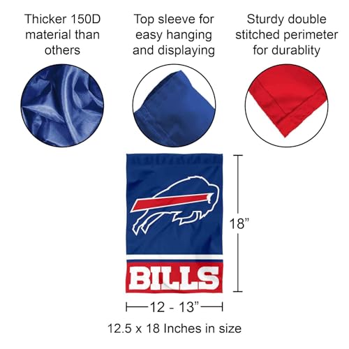 Buffalo Bills Double-Sided Garden Flag - 12.5 x 18 in