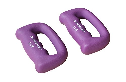GYMENIST Hand-Shaped Neoprene Dumbbells – Set of 2, 1-5 lb Pair for Walking & Cardio