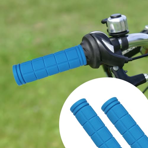 Light Blue Non-Slip Soft Rubber Bike Handle Grips - 4 Pcs