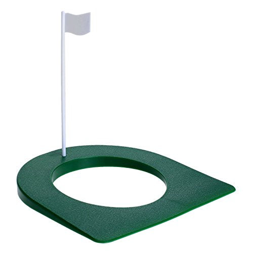 Golf Putting Cup with Flag - Indoor Practice Green - 1Pc Green Cup White Flag