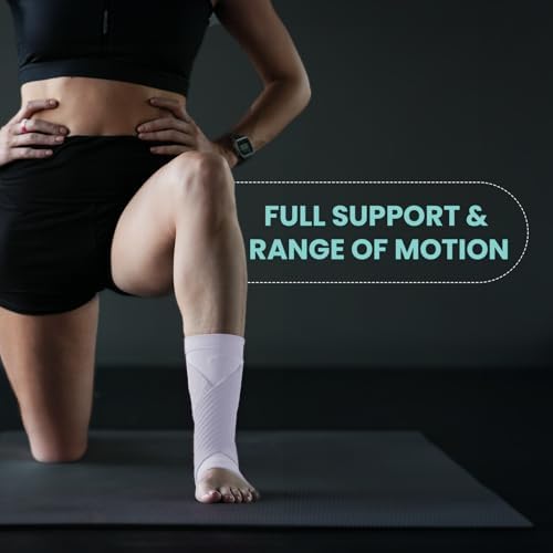 Adjustable Compression Ankle Brace for Men & Women - One Size White