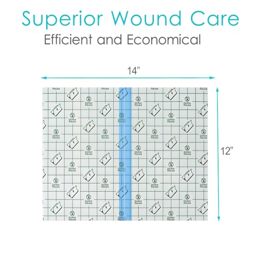 GoToHere 12x14 Inch Waterproof Wound Shower Cover - Latex-Free, Transparent Dressing (Pack of 14)