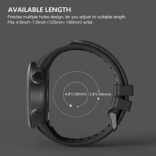 Silicone Watch Band for Garmin Forerunner 45 - Black