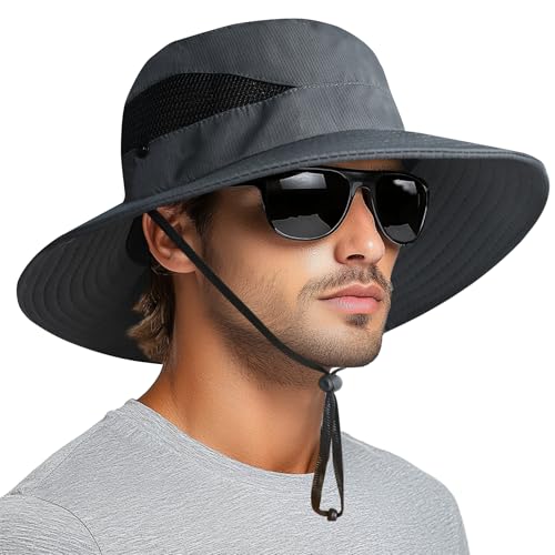 Wide Brim Sun Hat with UPF 50+ Protection for Outdoor Activities