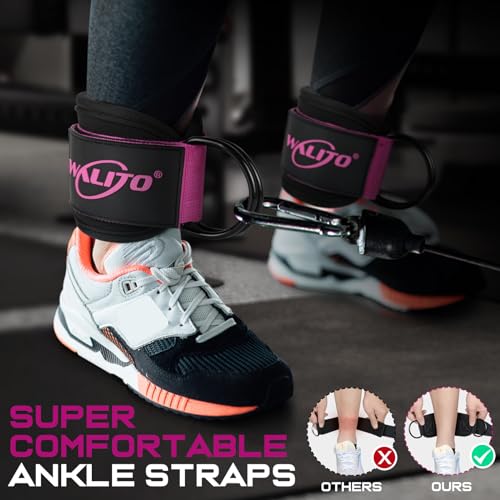 Walito Ankle Straps for Cable Machines Black Rose - Glute & Leg Workout Accessories