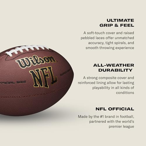 NFL Super Grip Composite Football - Junior Size, Brown