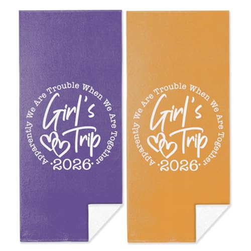 2025 Girl Trip Microfiber Beach Towels 2 Pack - Summer Vacation Gift Set