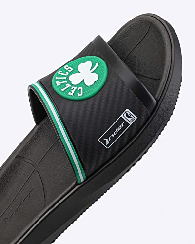 NBA Men's Block Slide Sandals - Boston Celtics Black/Green/White, Memory Foam Comfort
