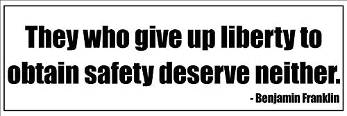 Ben Franklin Quote Bumper Sticker - 3x9 Inch Vinyl Decal