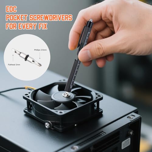 Multitool Pen Set for Men - 9-in-1 Black EDC Tool with LED Light
