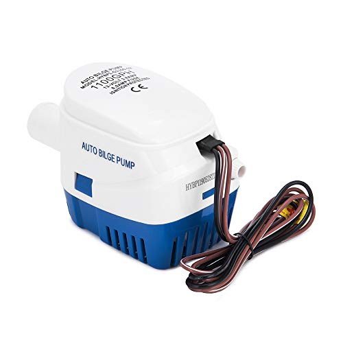 Dontmiss 1100GPH 12V Automatic Submersible Bilge Pump with Float Switch, 1 1/8" Outlet, 3-Blade Impeller – Compact All-in-One Boat, RV, Ponds & Pools