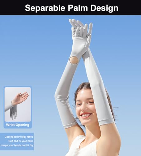 UV Protection Full Finger Women's Driving Gloves - White