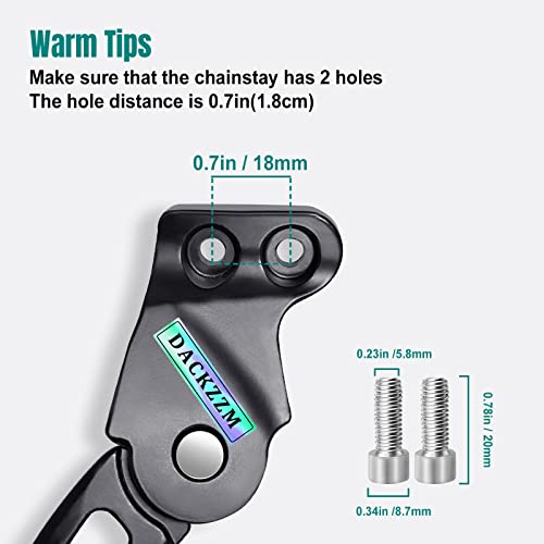DACKZZM Bicycle Kickstand for Mountain & Road Bikes - Adjustable Rear-Mount, 18mm Hole Spacing, Aluminum Alloy, Model: Kickstand