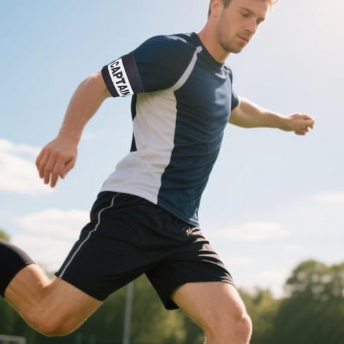 Adjustable Soccer Captain Armband - Breathable Nylon - Black, 3 Pack