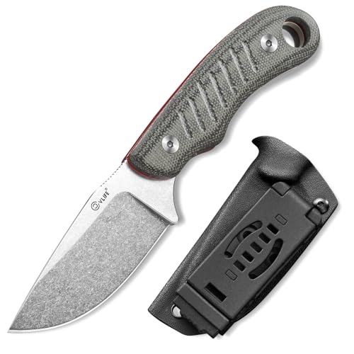 CVLIFE Grey 3.14-inch Fixed Blade EDC Camping Knife with Kydex Sheath