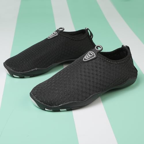 Water Shoes for Kids - Quick-Dry Aqua Socks - Black - Size 5 Big Kid