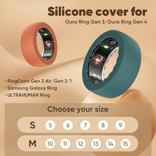 15 Pack Ultra-Thin Silicone Ring Cover for Oura Ring Gen 4/3