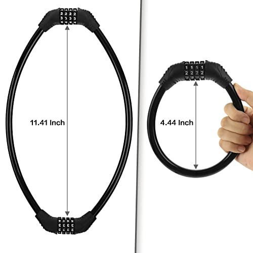 Heavy Duty 4-Digit Combination Bike Lock Cable - 2 Pcs