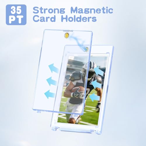 Magnetic Trading Card Holder Set - 4 Holders + 4 Stands