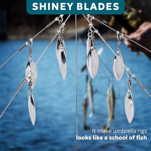 Alabama Umbrella Fishing Rig with 8 Blades - Silver
