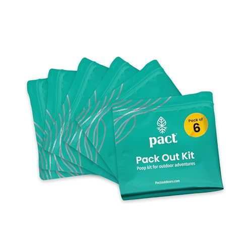 PACT Pack Out Kit 6-Pack: Camping Poop Kit with Wipes & Waste Bags